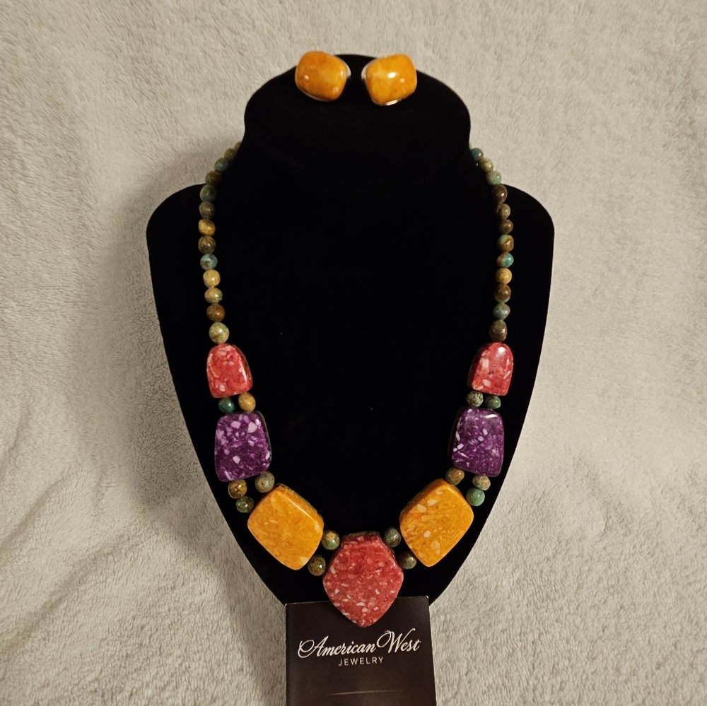 Jay King mine finds necklace natural gem stones,